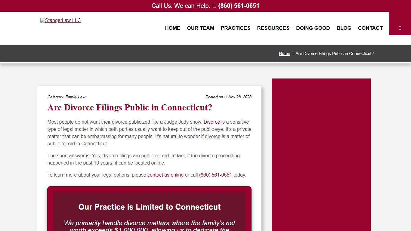 Are Divorce Filings Public in Connecticut? // StangerLaw LLC