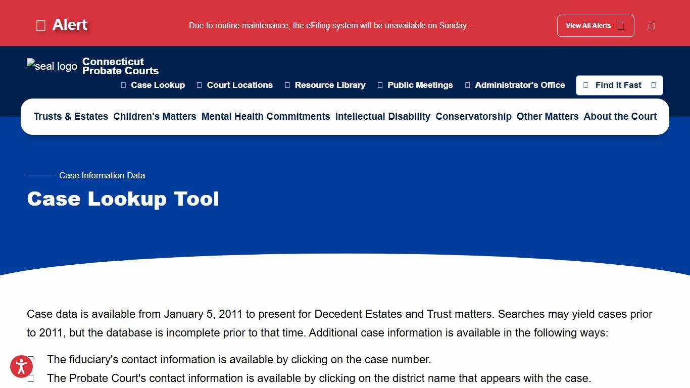 Case Lookup Connecticut Probate Courts